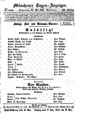 Münchener Tages-Anzeiger Donnerstag 23. Mai 1861