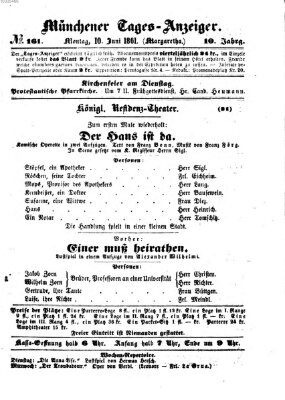 Münchener Tages-Anzeiger Montag 10. Juni 1861