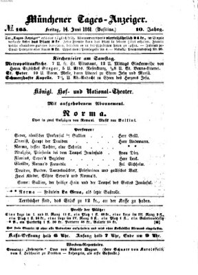 Münchener Tages-Anzeiger Freitag 14. Juni 1861