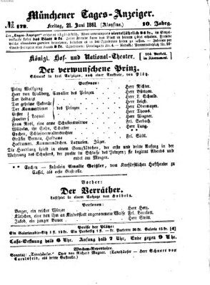 Münchener Tages-Anzeiger Freitag 21. Juni 1861