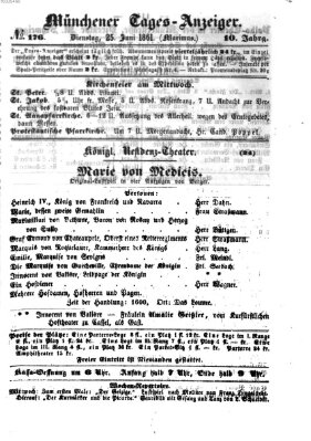 Münchener Tages-Anzeiger Dienstag 25. Juni 1861