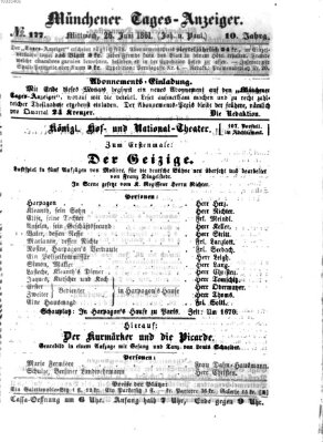 Münchener Tages-Anzeiger Mittwoch 26. Juni 1861