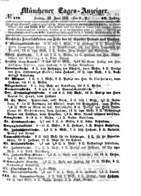 Münchener Tages-Anzeiger Freitag 28. Juni 1861