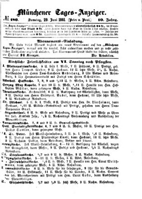 Münchener Tages-Anzeiger Samstag 29. Juni 1861