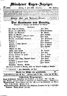 Münchener Tages-Anzeiger Freitag 5. Juli 1861