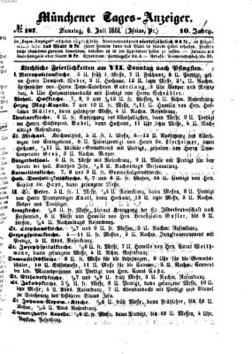 Münchener Tages-Anzeiger Samstag 6. Juli 1861