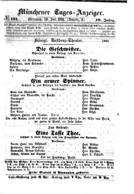 Münchener Tages-Anzeiger Mittwoch 10. Juli 1861