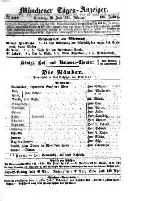 Münchener Tages-Anzeiger Dienstag 16. Juli 1861