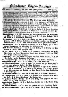 Münchener Tages-Anzeiger Samstag 20. Juli 1861