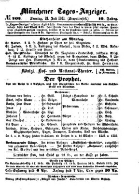 Münchener Tages-Anzeiger Sonntag 21. Juli 1861