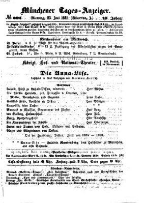 Münchener Tages-Anzeiger Dienstag 23. Juli 1861