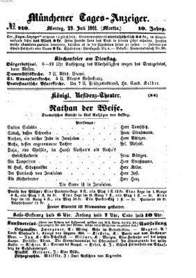 Münchener Tages-Anzeiger Montag 29. Juli 1861