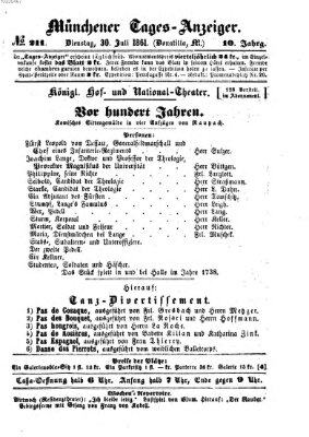 Münchener Tages-Anzeiger Dienstag 30. Juli 1861