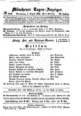 Münchener Tages-Anzeiger Donnerstag 1. August 1861