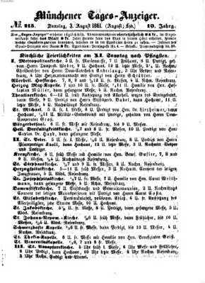 Münchener Tages-Anzeiger Samstag 3. August 1861