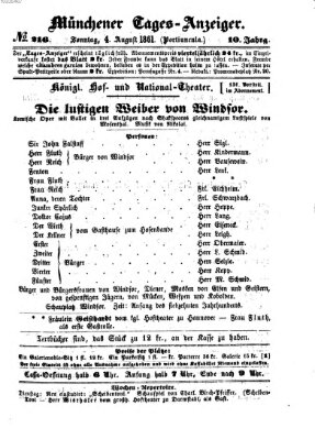 Münchener Tages-Anzeiger Sonntag 4. August 1861