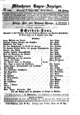 Münchener Tages-Anzeiger Dienstag 6. August 1861