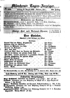 Münchener Tages-Anzeiger Freitag 9. August 1861