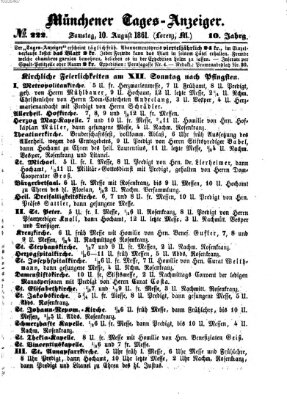 Münchener Tages-Anzeiger Samstag 10. August 1861