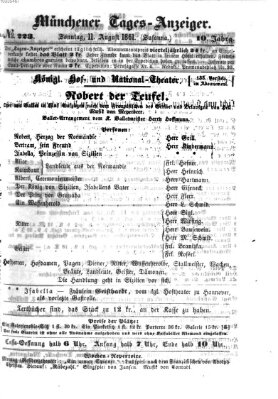 Münchener Tages-Anzeiger Sonntag 11. August 1861