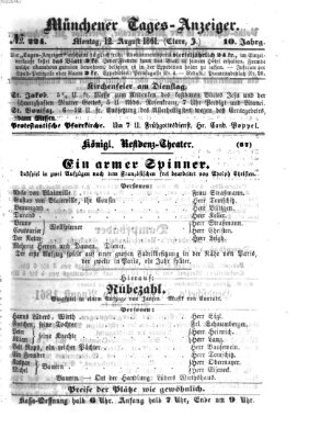 Münchener Tages-Anzeiger Montag 12. August 1861