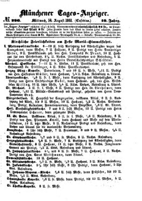 Münchener Tages-Anzeiger Mittwoch 14. August 1861