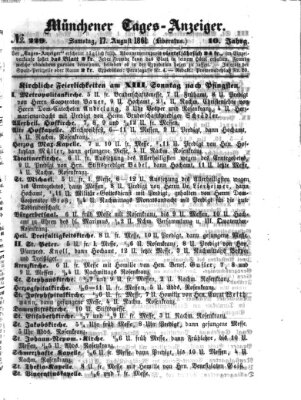 Münchener Tages-Anzeiger Samstag 17. August 1861