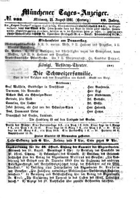 Münchener Tages-Anzeiger Mittwoch 21. August 1861