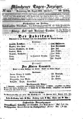 Münchener Tages-Anzeiger Donnerstag 22. August 1861