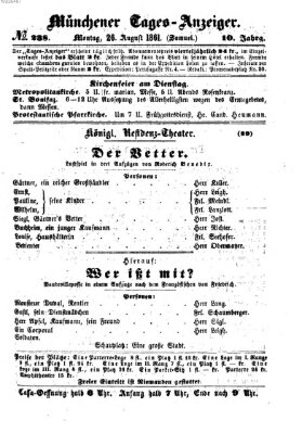 Münchener Tages-Anzeiger Montag 26. August 1861