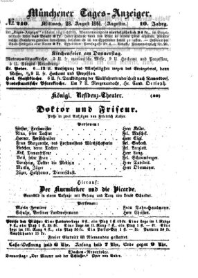 Münchener Tages-Anzeiger Mittwoch 28. August 1861