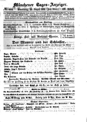 Münchener Tages-Anzeiger Donnerstag 29. August 1861