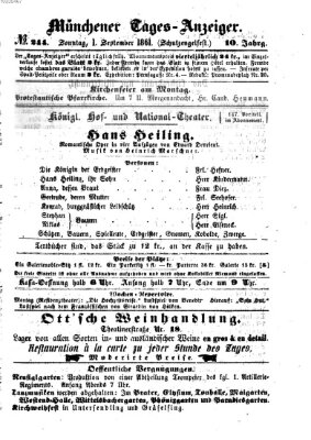 Münchener Tages-Anzeiger Sonntag 1. September 1861