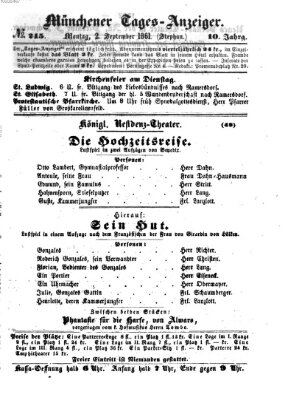 Münchener Tages-Anzeiger Montag 2. September 1861