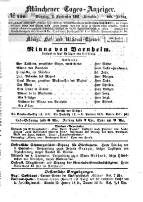 Münchener Tages-Anzeiger Dienstag 3. September 1861