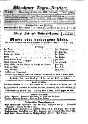 Münchener Tages-Anzeiger Donnerstag 5. September 1861