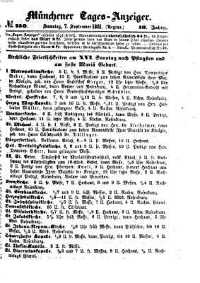 Münchener Tages-Anzeiger Samstag 7. September 1861