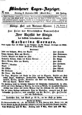 Münchener Tages-Anzeiger Sonntag 8. September 1861