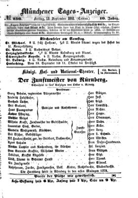 Münchener Tages-Anzeiger Freitag 13. September 1861