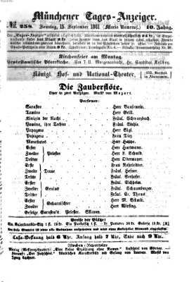 Münchener Tages-Anzeiger Sonntag 15. September 1861