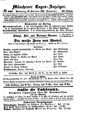 Münchener Tages-Anzeiger Donnerstag 19. September 1861