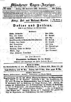 Münchener Tages-Anzeiger Freitag 20. September 1861