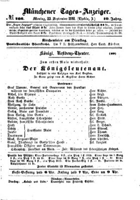 Münchener Tages-Anzeiger Montag 23. September 1861