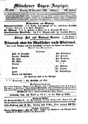 Münchener Tages-Anzeiger Sonntag 29. September 1861