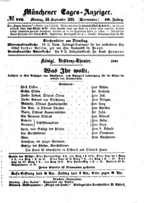 Münchener Tages-Anzeiger Montag 30. September 1861