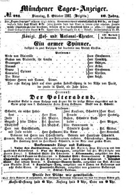 Münchener Tages-Anzeiger Dienstag 8. Oktober 1861