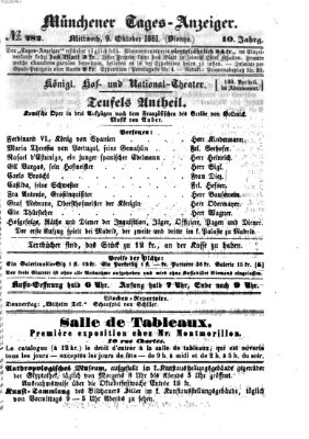 Münchener Tages-Anzeiger Mittwoch 9. Oktober 1861