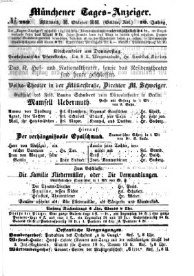 Münchener Tages-Anzeiger Mittwoch 16. Oktober 1861