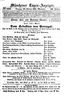 Münchener Tages-Anzeiger Sonntag 20. Oktober 1861