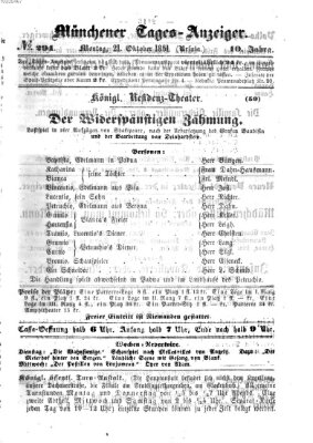 Münchener Tages-Anzeiger Montag 21. Oktober 1861